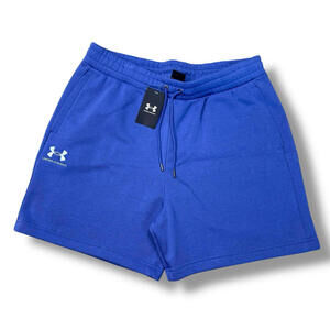 NWT Under Armour Women’s UA Icon Fleece Boyfriend Shorts Blue $60 Casual Gym SzL